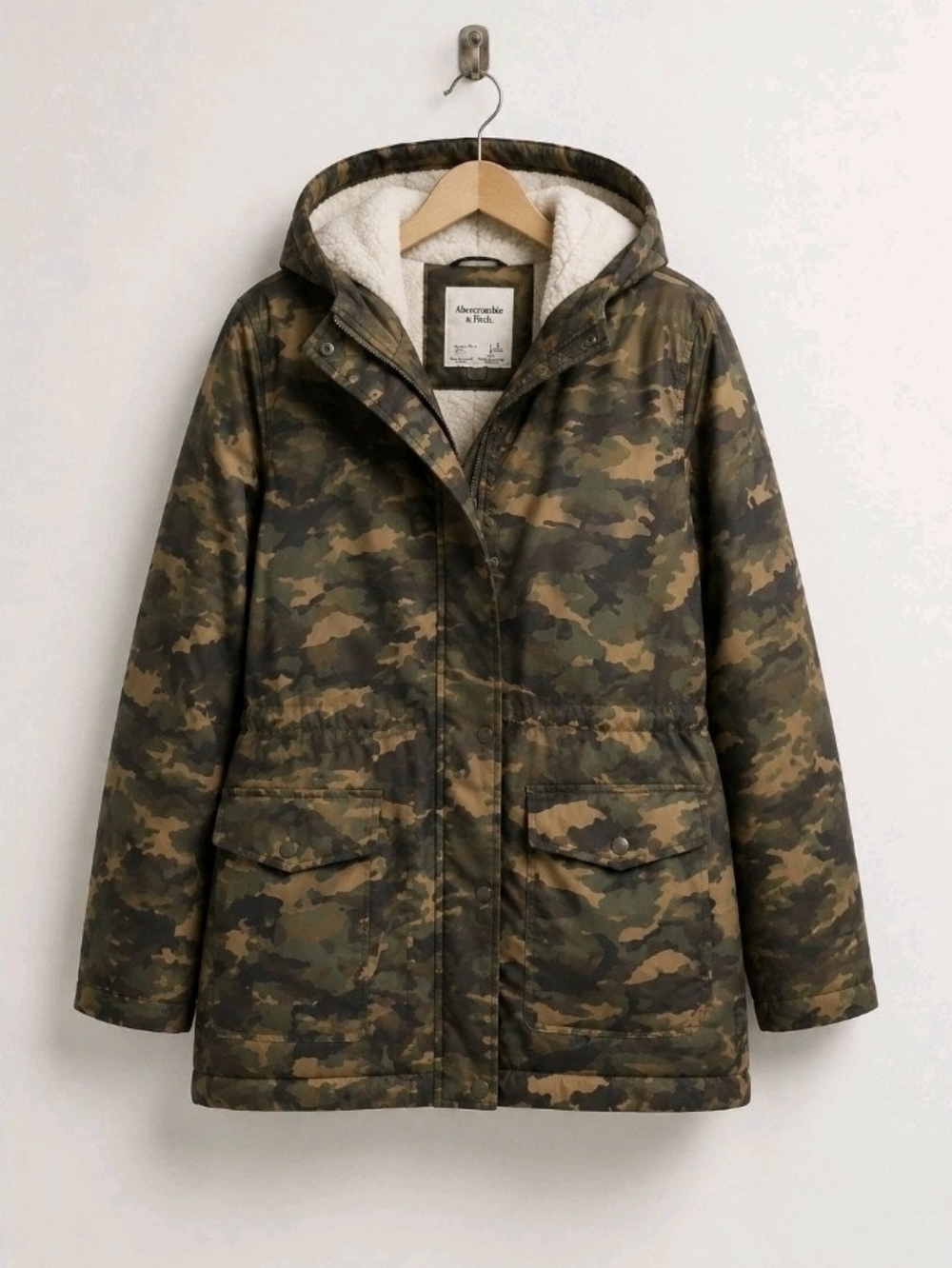 Abercrombie & Fitch Women's Camouflage Hooded Parka - Green